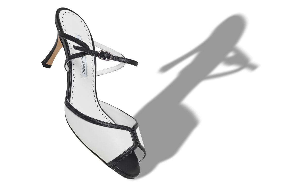 Mocasines de cuero napa negro y blanco
