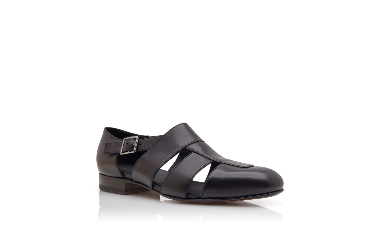 Sandalias de cuero de becerro negro