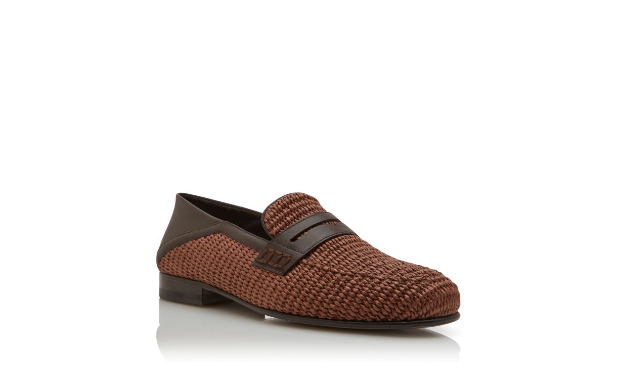 Zapatillas de cuero de becerro marrón oscuro