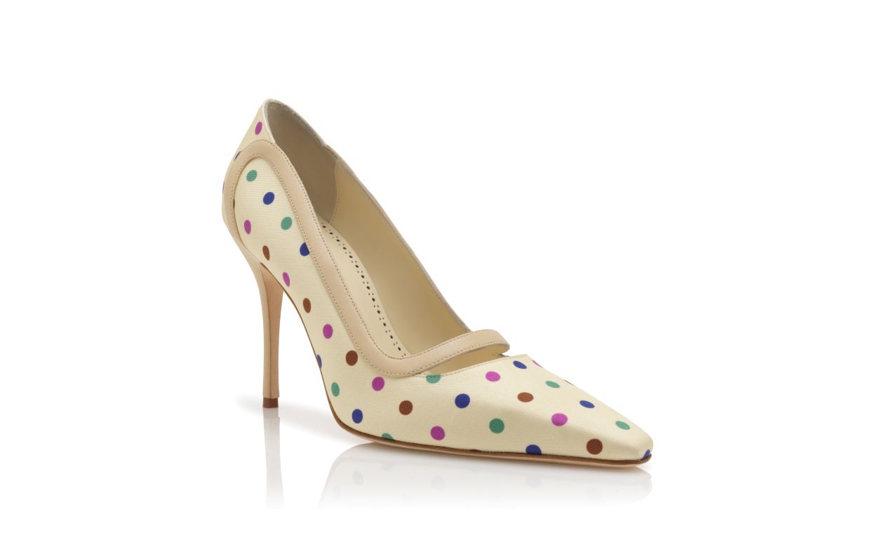 Zapatillas con detalles de lunares Cream Silk