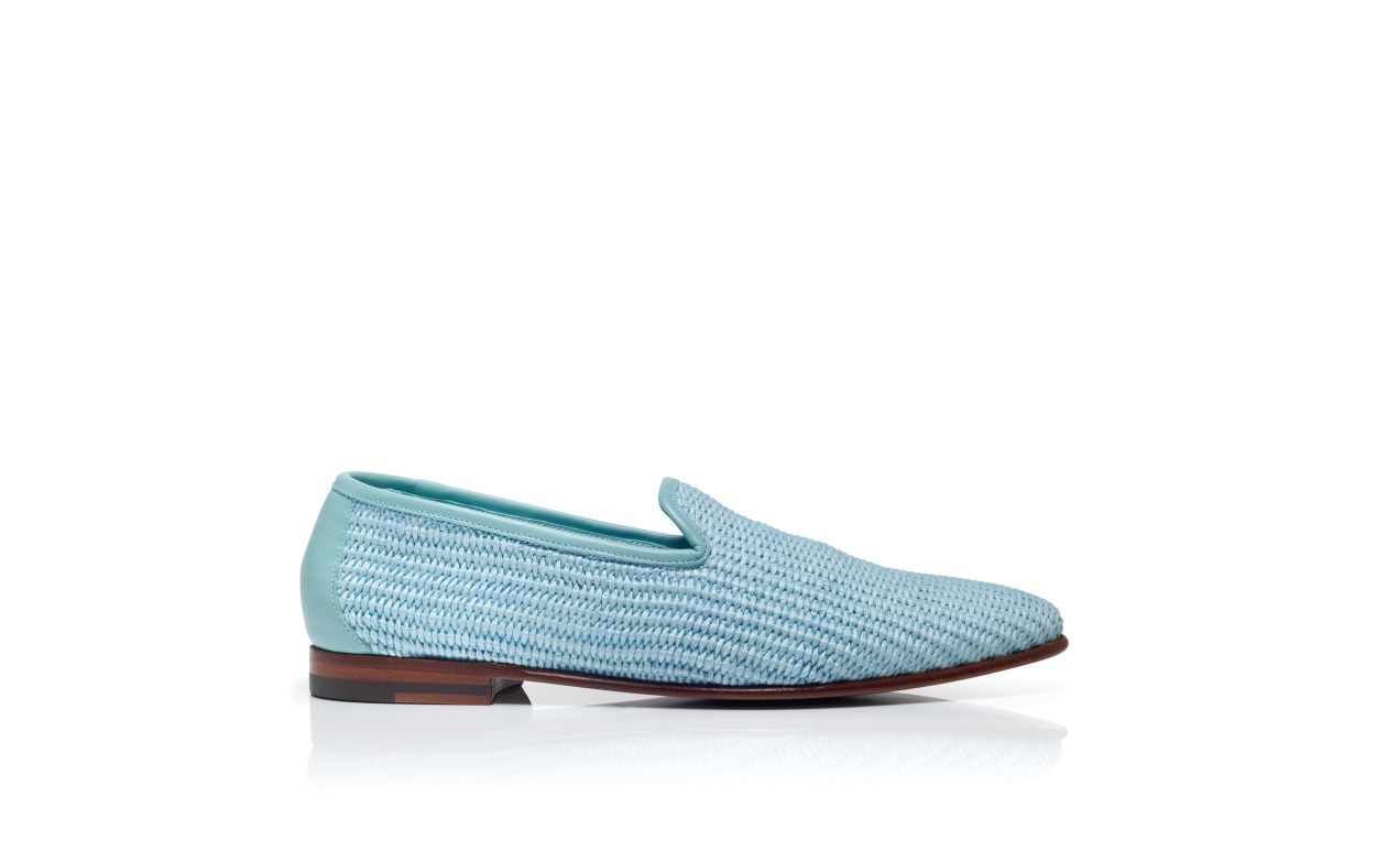 Zapatillas de rafia azul claro