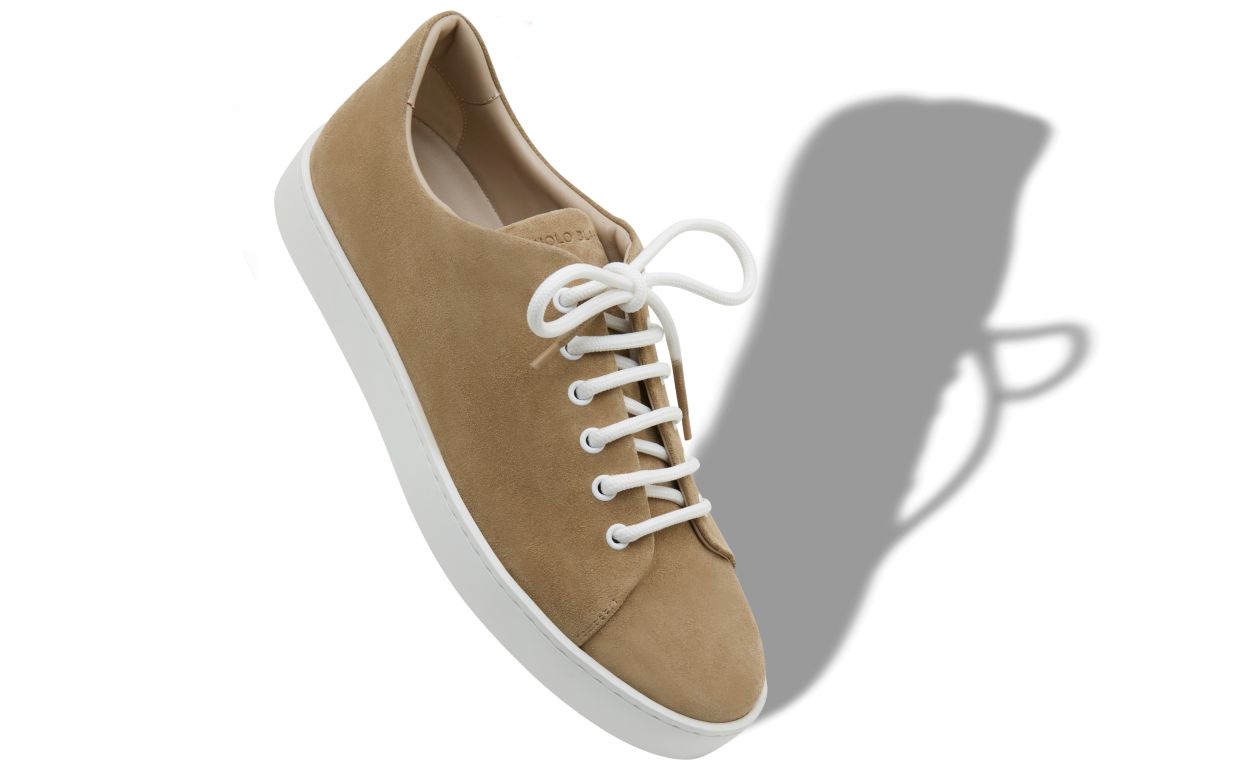 Zapatillas Bajas de Piel Beige