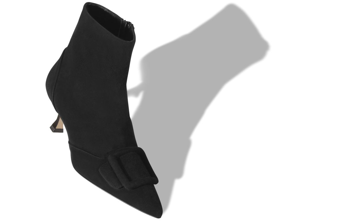 Botas de tobillo con hebilla de ante negro