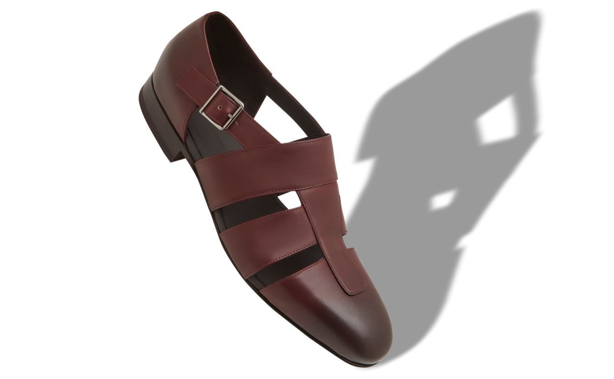 Sandalias de cuero de ternera rojo
