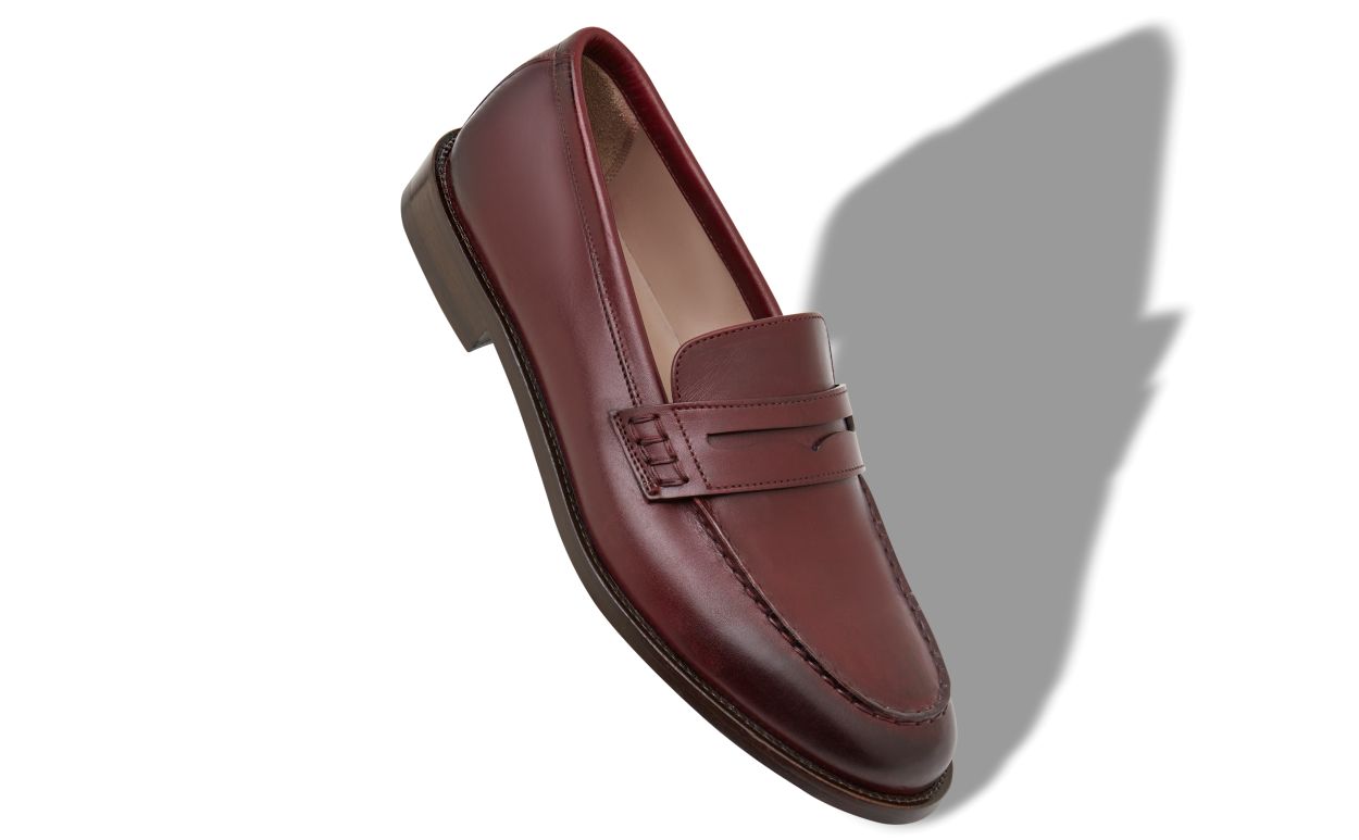 Zapatillas de cuero de vitela marrón