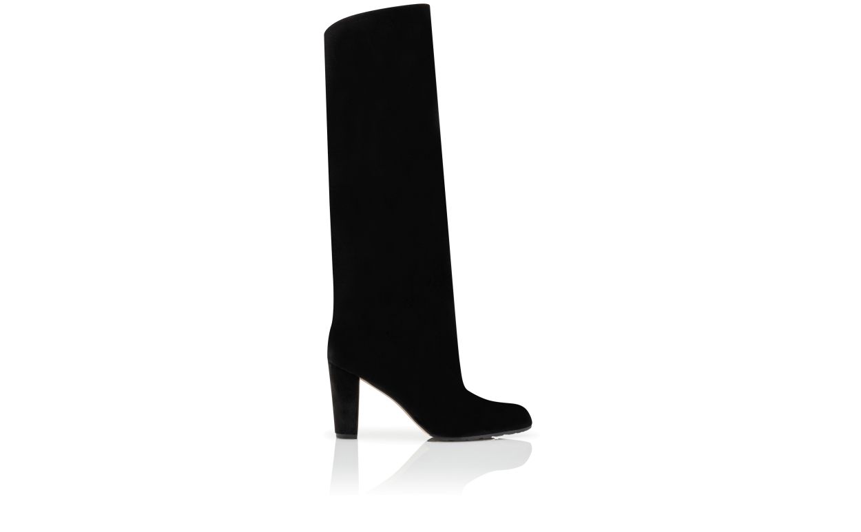 Botas altas hasta la rodilla de terciopelo negro
