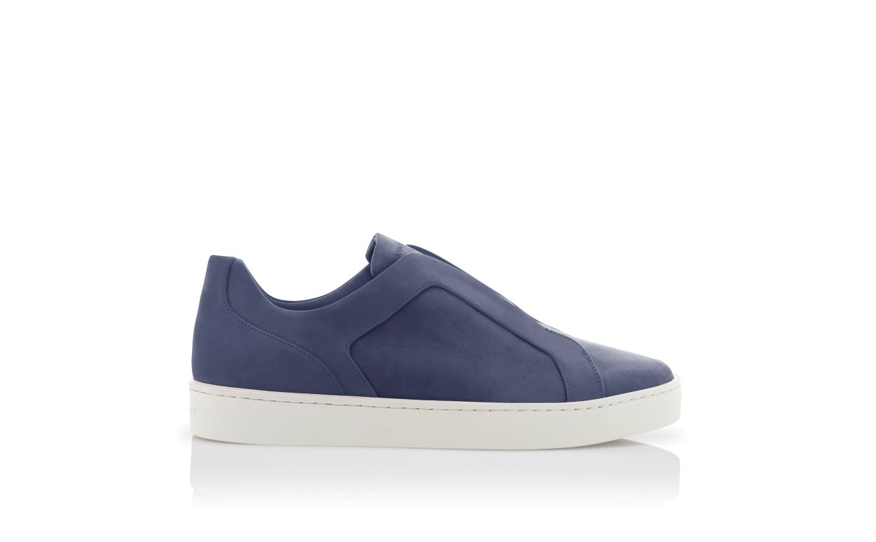 Zapatillas de cuero de becerro azul marino
