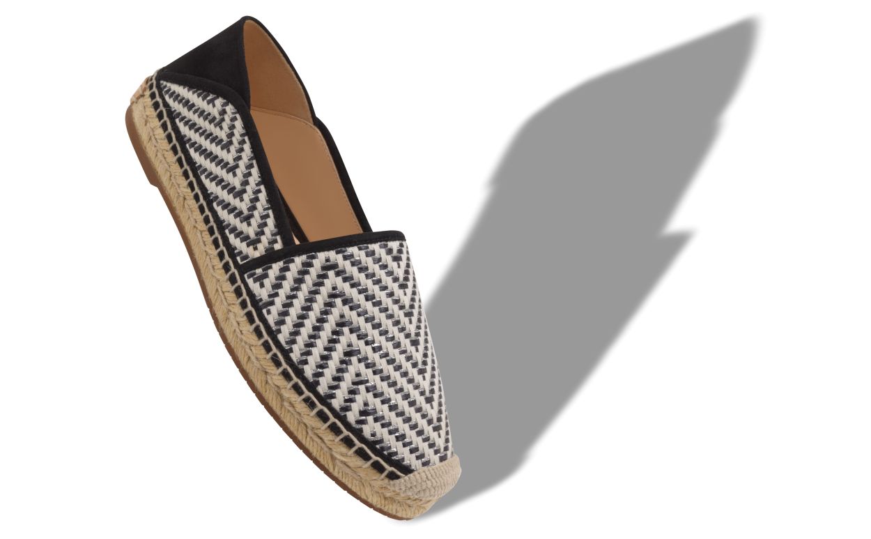 Espadrilles de rafia negro y blanco