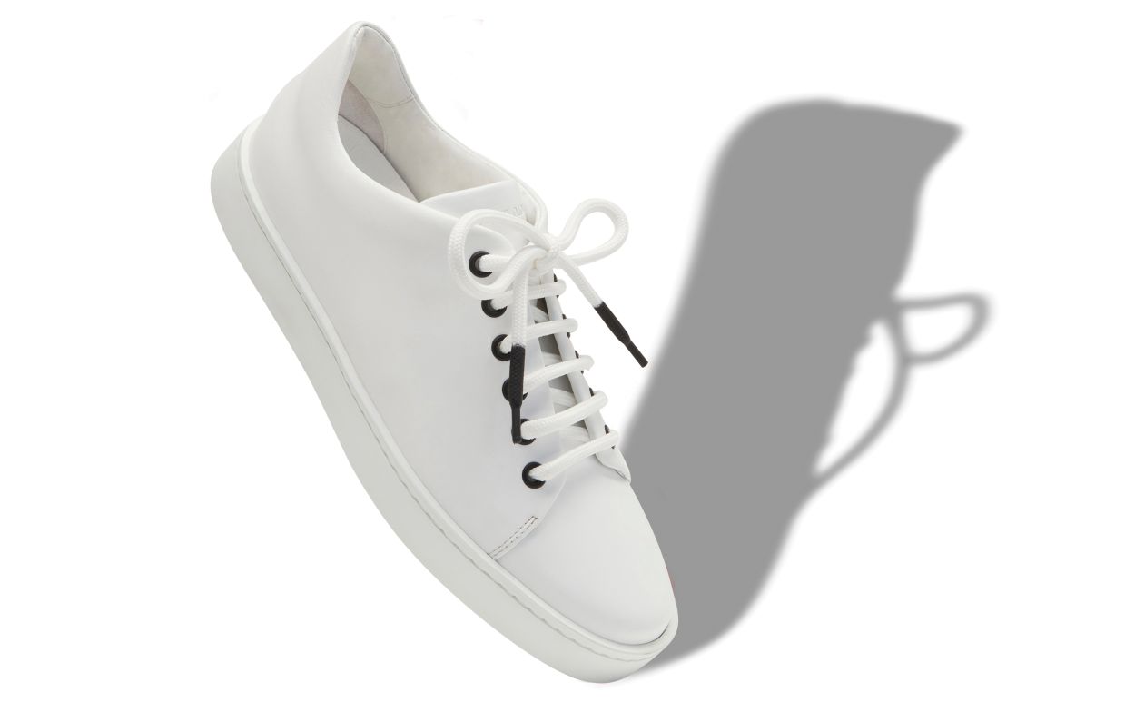 Zapatillas bajas de cuero de ternera blanco