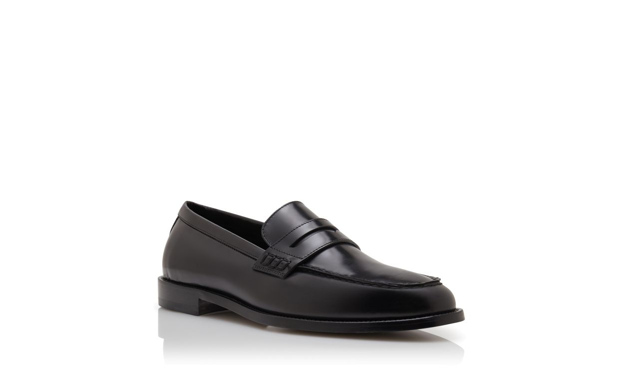 Zapatillas de cuero de vitela negro