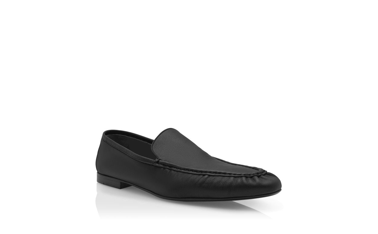 Mocasines de cuero de vitela negro