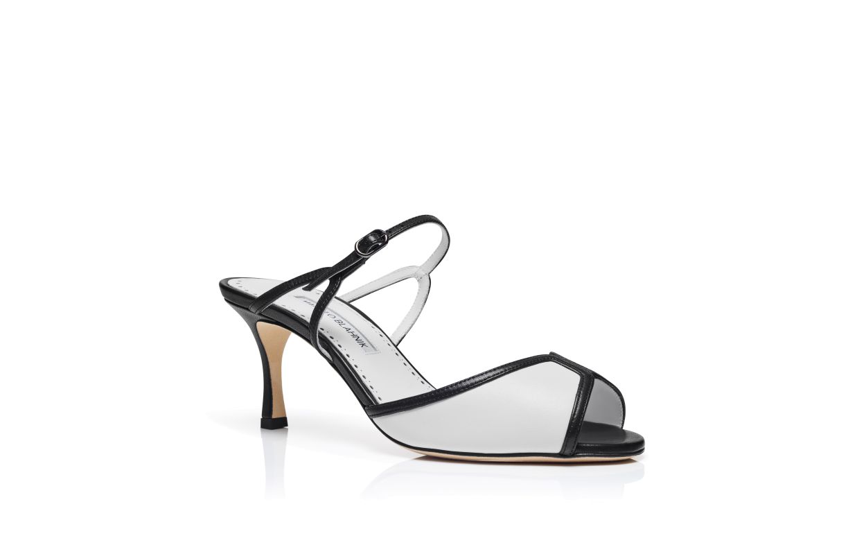 Mocasines de cuero napa negro y blanco