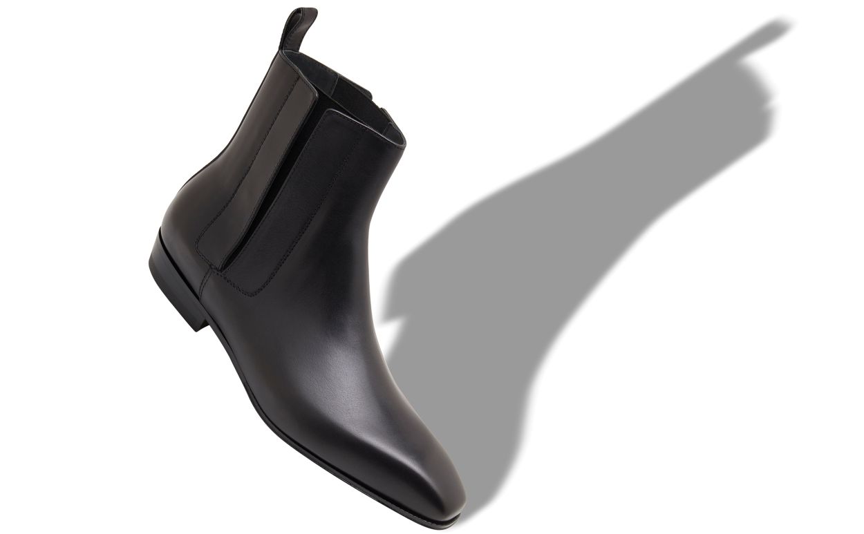 Botas de tobillo de cuero de ternera negro