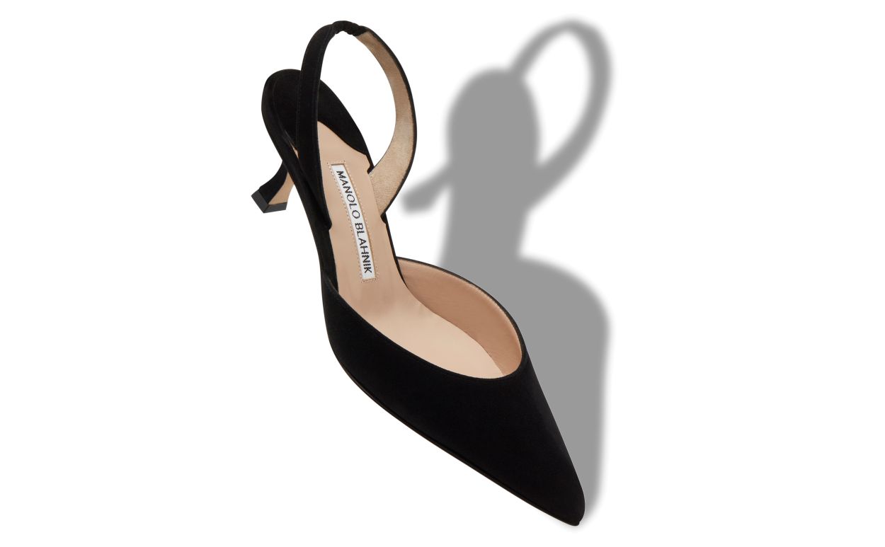 Zapatillas de tacón de ante negro