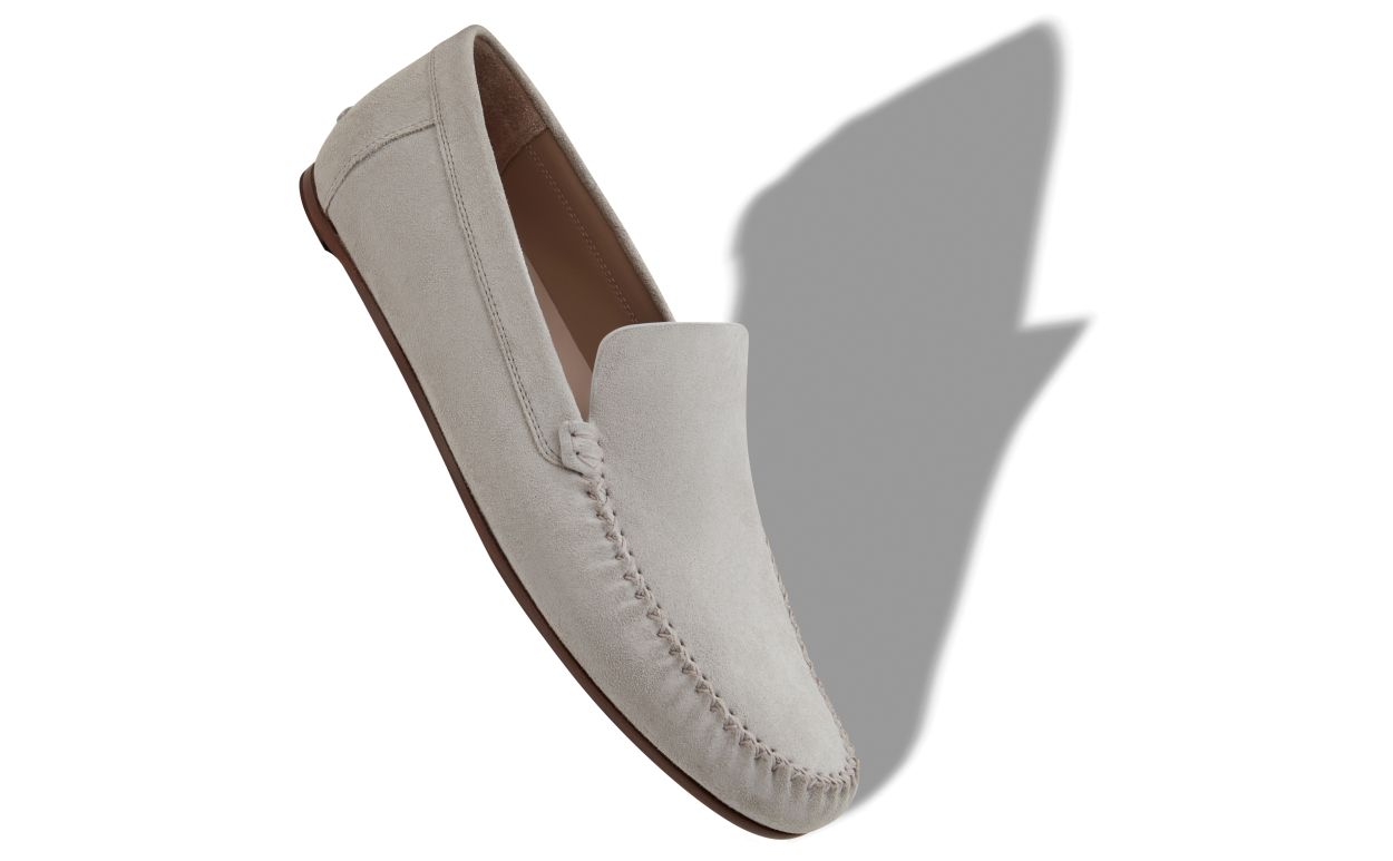 Zapatillas de ante gris claro