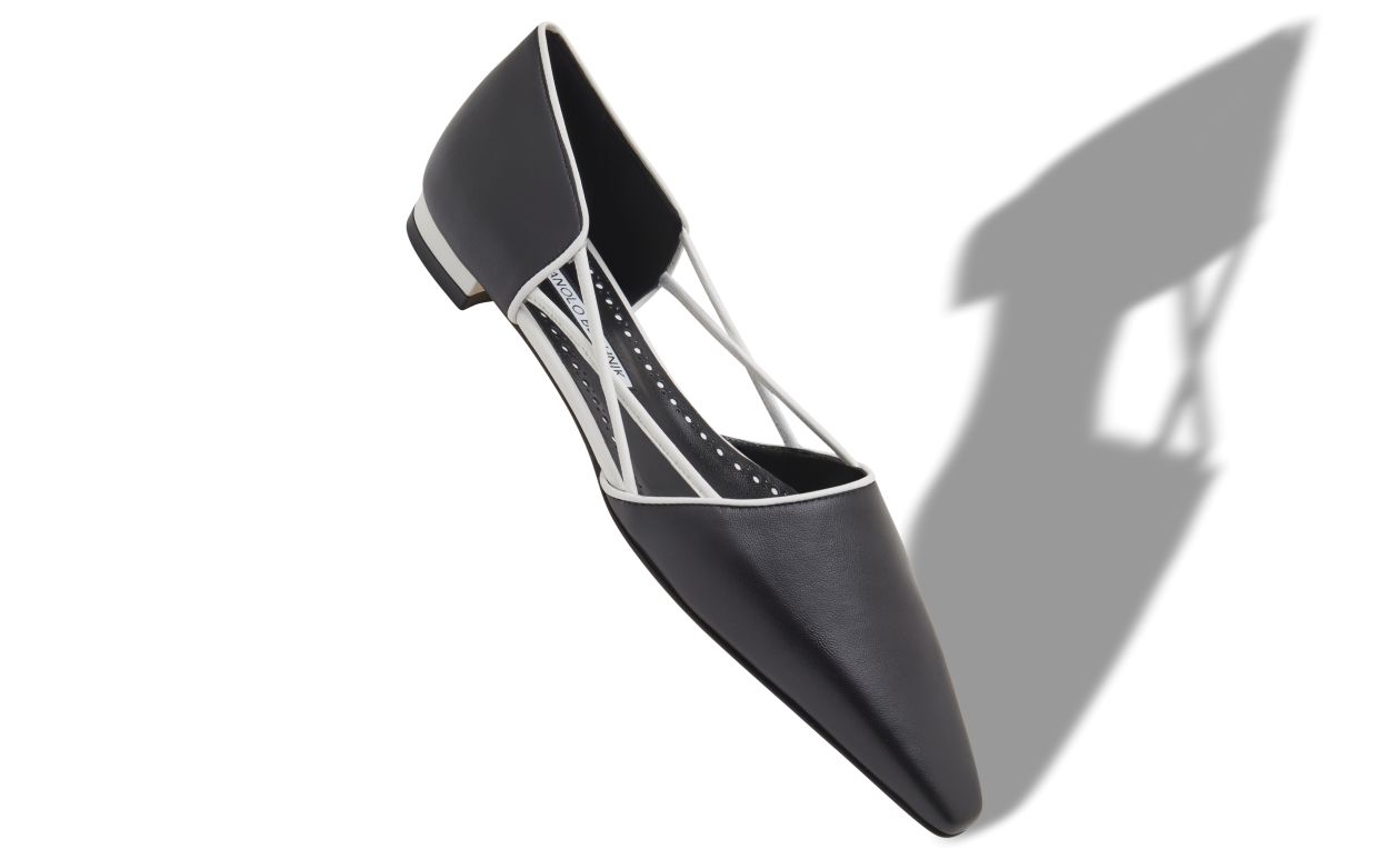 Zapatillas planas de cuero napa negro