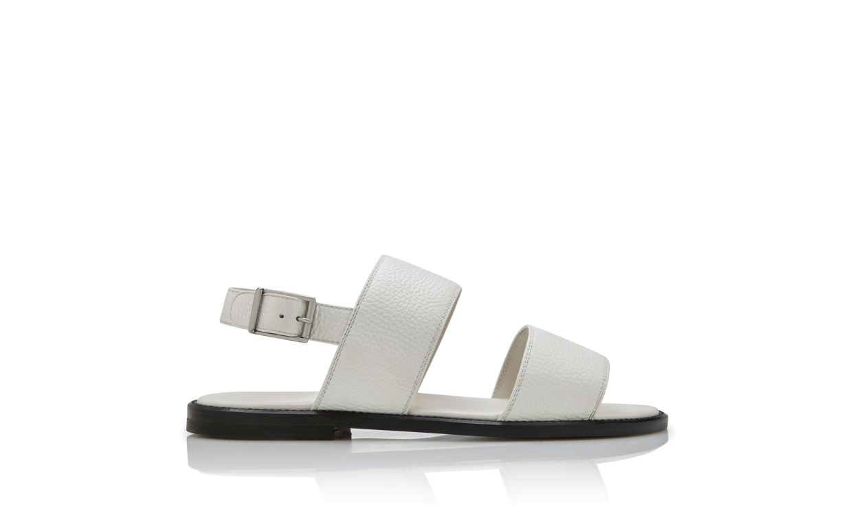 Sandalias de cuero de becerro blanco