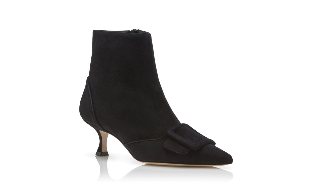 Botas de tobillo con hebilla de ante negro