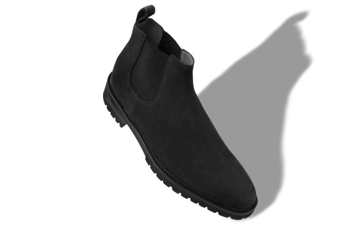 Botas Chelsea de Terciopelo de Becerro Negro